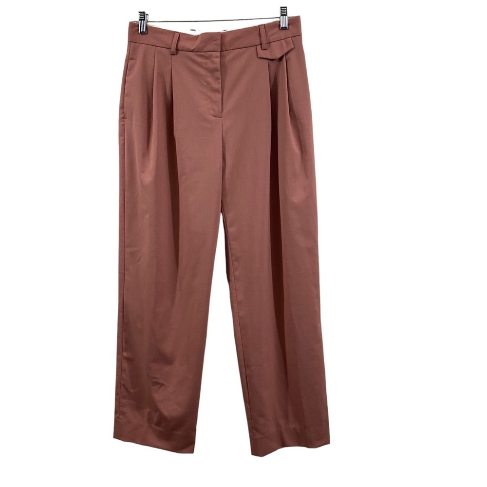 LK Bennett Pleated Dress Pants Wool Blend Pockets Size US 8 Blush Pink Trousers